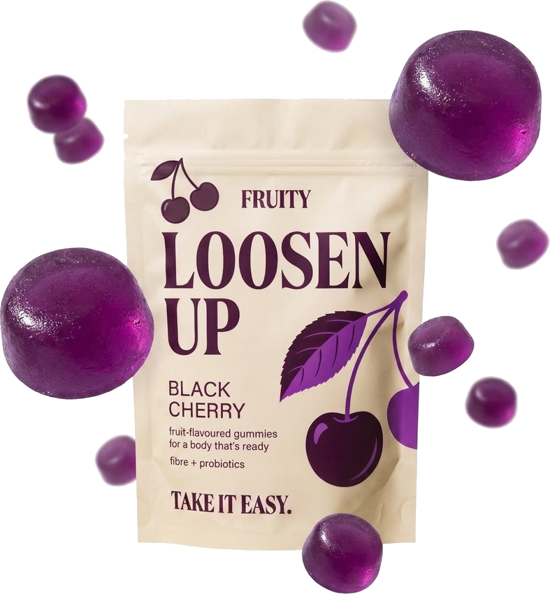 Loosen Up — fruit-flavoured fibre and probiotic gummies