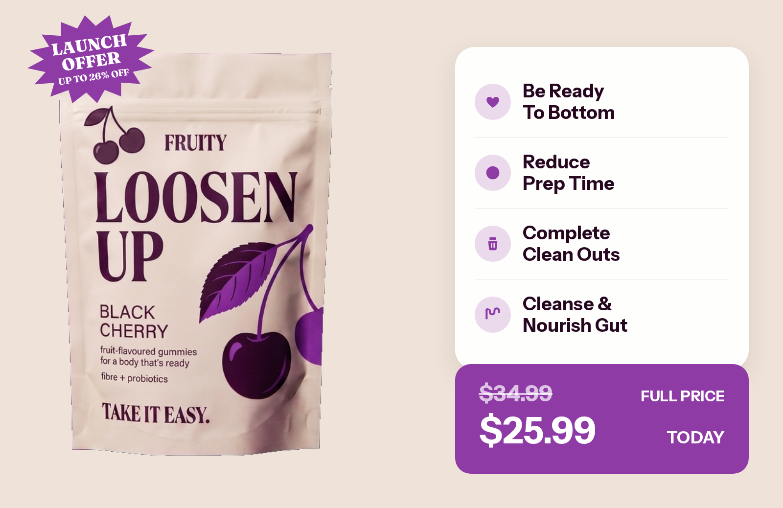 Launch offer: LOOSEN UP at $25.99, and what it does