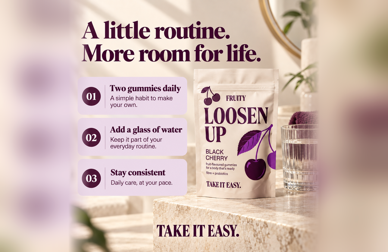 A little routine: two gummies daily, a glass of water, stay consistent
